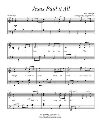 First page of Jesus Paid it All